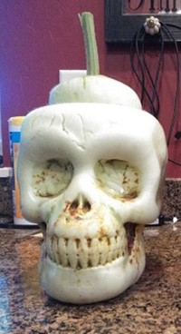 Skull shaped pumpkin